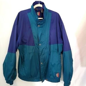 Color-blocked Windbreaker Men's Size XL Retro Performance Jacket Hiking Sporty